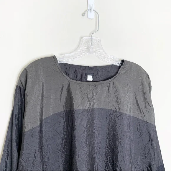 Dosa Tunisian Top (Sz 2 = S/M) Crinkled 100% Silk Long Sleeve